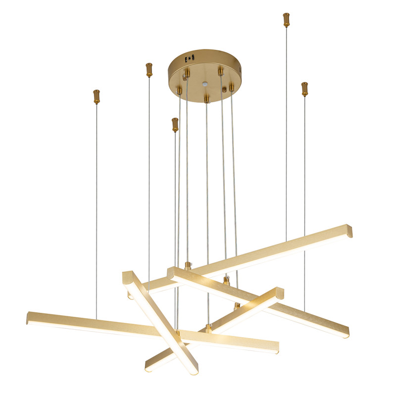 Подвесная люстра 80 см, 70W, 3000-6500K, Indigo Paralleli V000087L, матовое золото, 14017/5P Gold