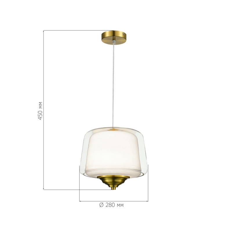 Подвесной светильник 29*200 см, LED, 18W,  3000К, ST-Luce PANDORA SL6127.303.01 латунный