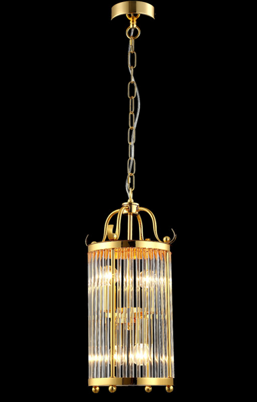 Светильник подвесной 23 см, Crystal Lux TADEO SP4 D200 GOLD/TRANSPARENTE Золото