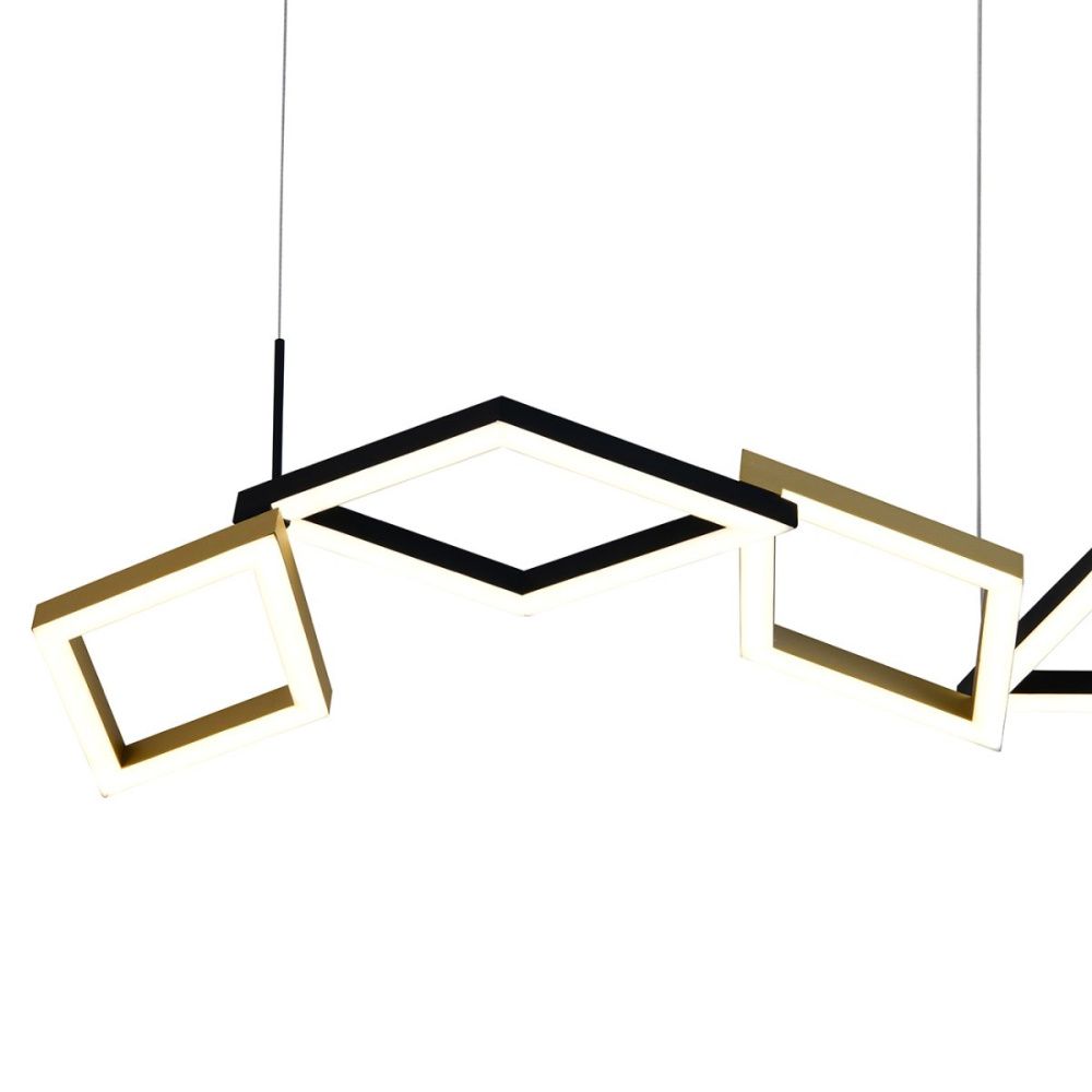 Подвесной светильник 149 см, 65W, 3000-6000K, Indigo Anello 14034/B/6P Black V000214L, черный-золото