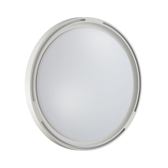 Настенно-потолочный светильник Sonex Slot 3028/DL, 2x45WxLED, диаметр 39 см, хром-белый