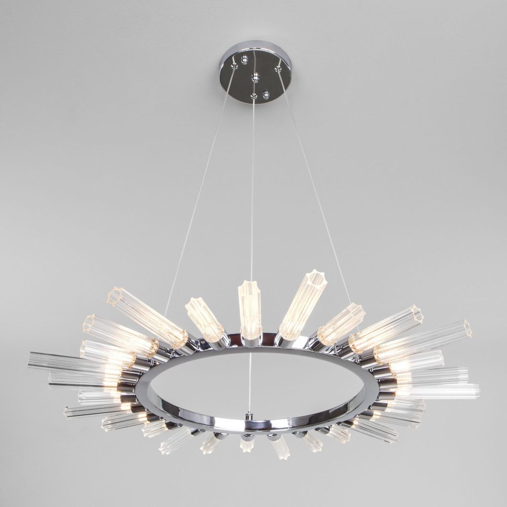 Подвесной светильник 65*65*20-80 см, 27*G4*3W, Bogate's Sole 558, хром, a070625
