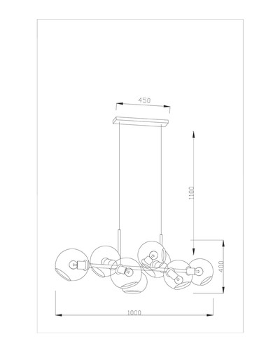 Подвесная люстра 110*10*110 см, E27 480 W, Moderli Long V2171-P Черный