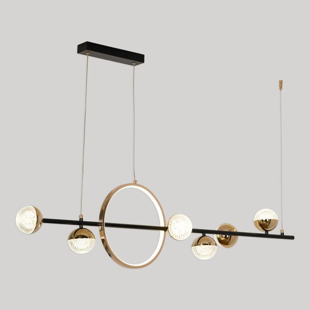 Подвесной светильник 120 см, 48W, 3000K, Lussole Littlerock LSP-7502, золото