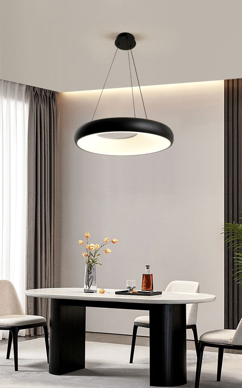 Подвесной светильник 50*35-160 см, 1*LED, 60W, 3000K, Lussole Crook LSP-7362, черный