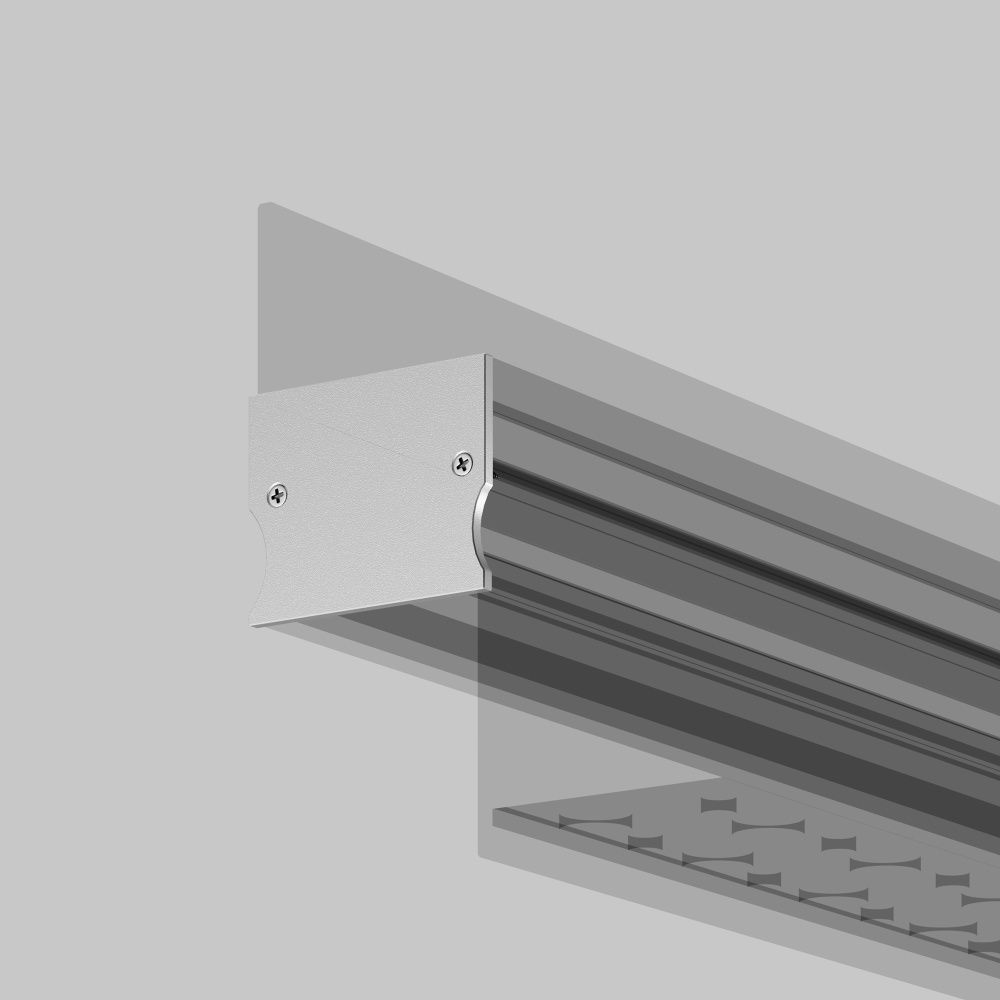 Комплект заглушек (для профиля 41×51) 2 шт., ALM-4151-EC 642057, *2*2 см, Maytoni Led Strip 642057, Серебро
