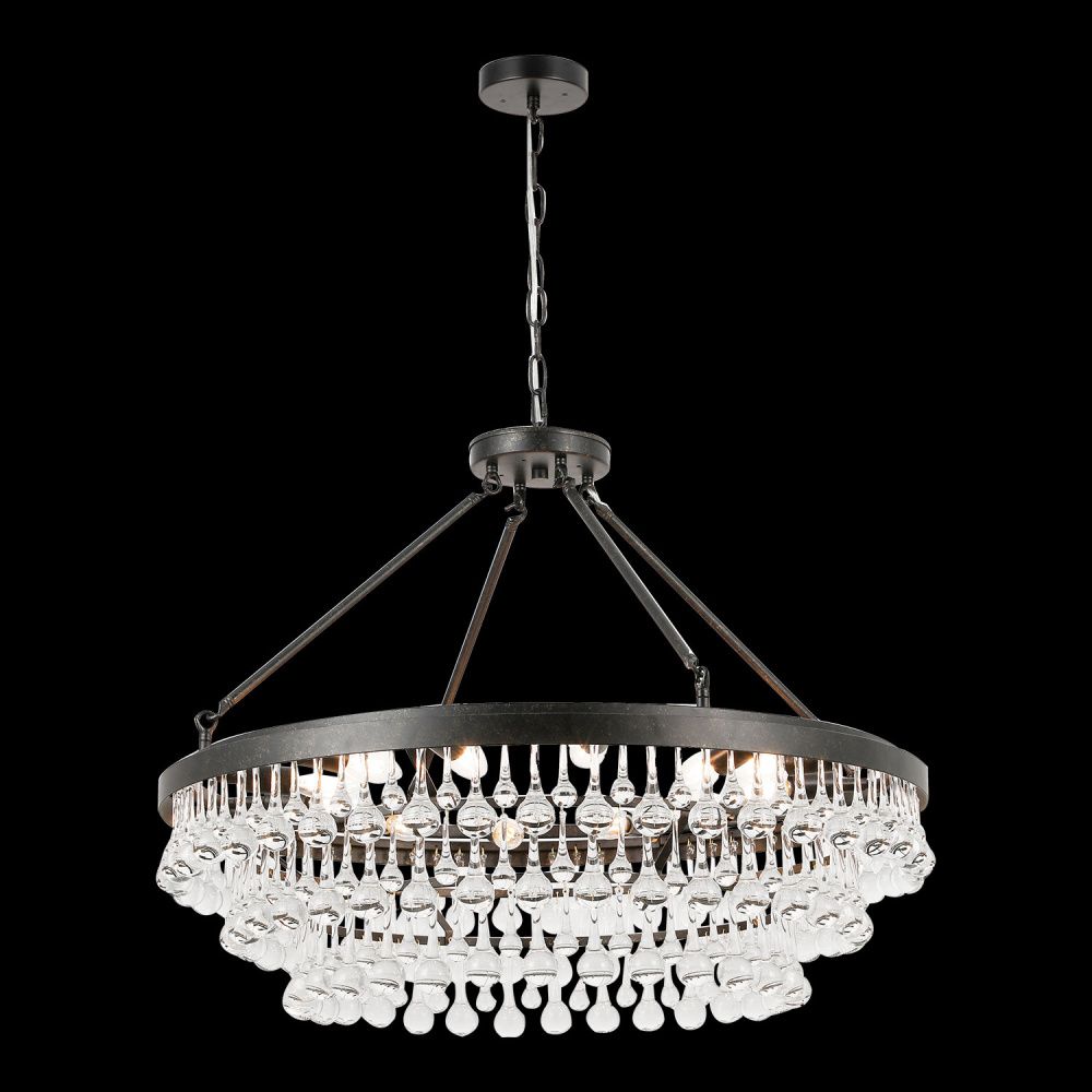 Люстра подвесная *80*45-100 см, 10*E14*60W, Lussole  LSP-6051, черный