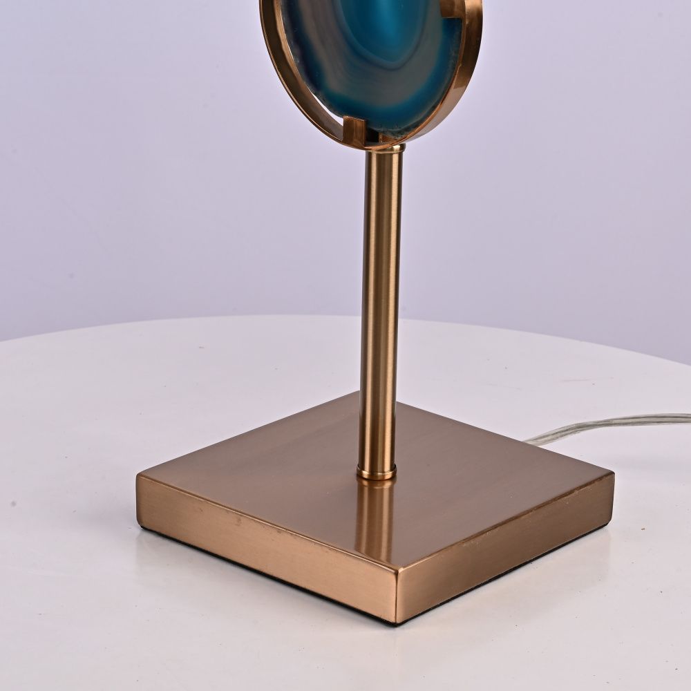 Настольная лампа Blue Agate Table Lamp 41*21*65 см, 1*E27*60W, ImperiumLoft 43.324, Латунь, Синий