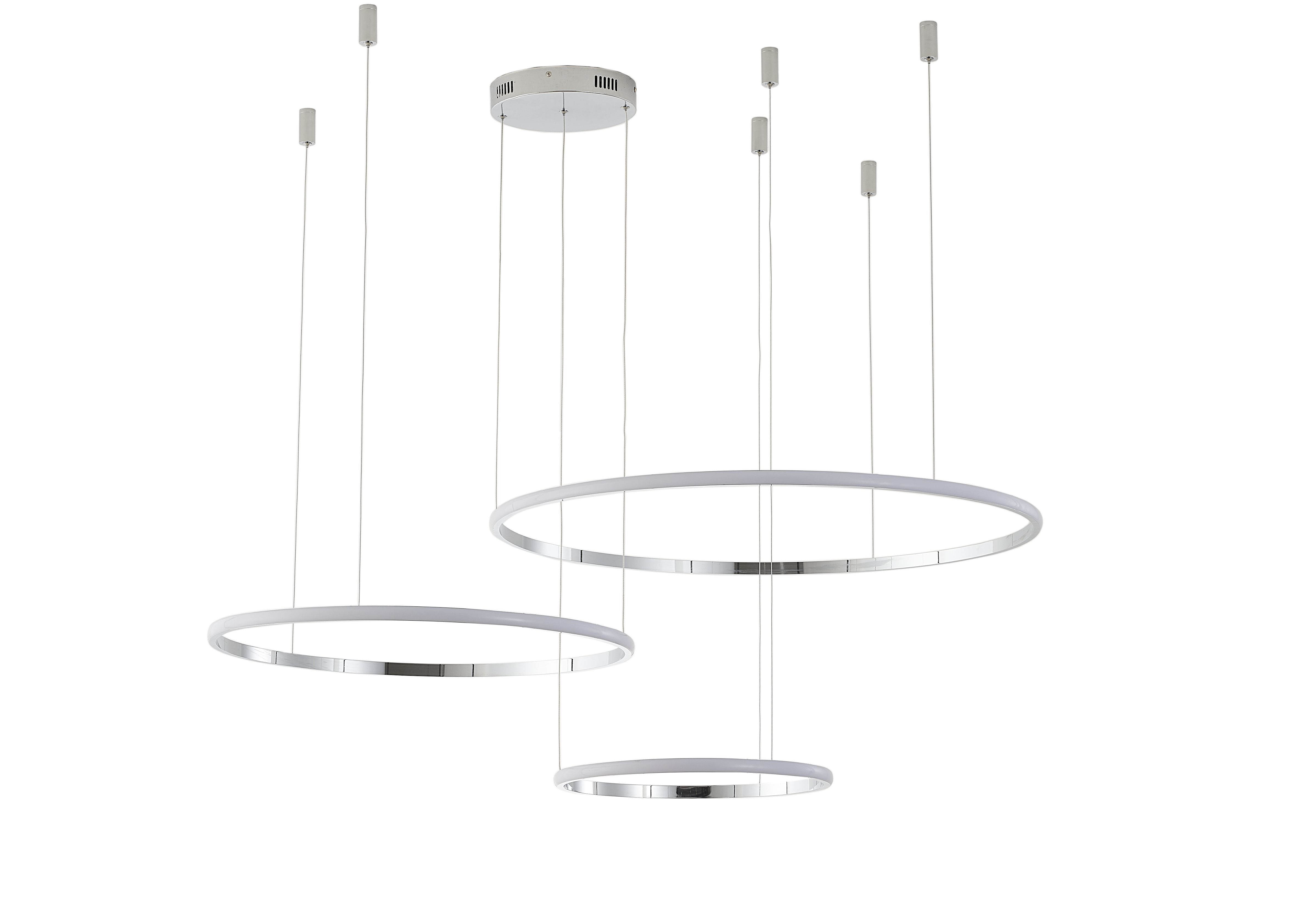 Светильник подвесной 20/40/60 см, LED 75W 4000K хром Zortes Ringolight ZRS.33322.75F