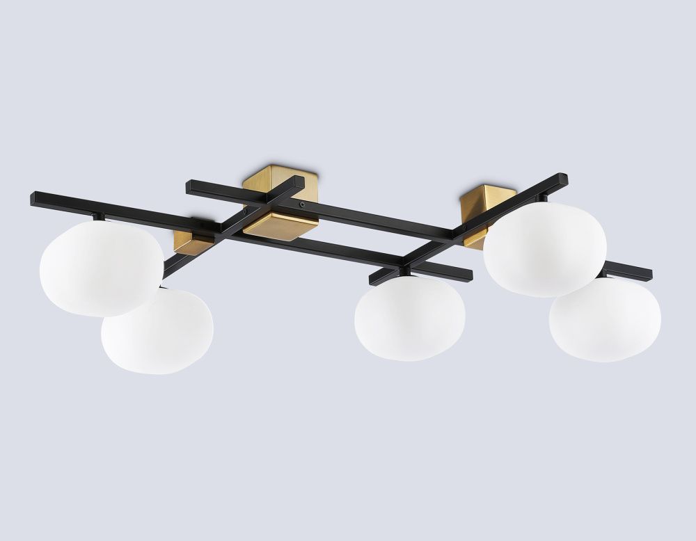 Потолочный светильник 80*56*17- см, 5*G9*28W, K, Ambrella Light High Light LH51015, черный, латунь