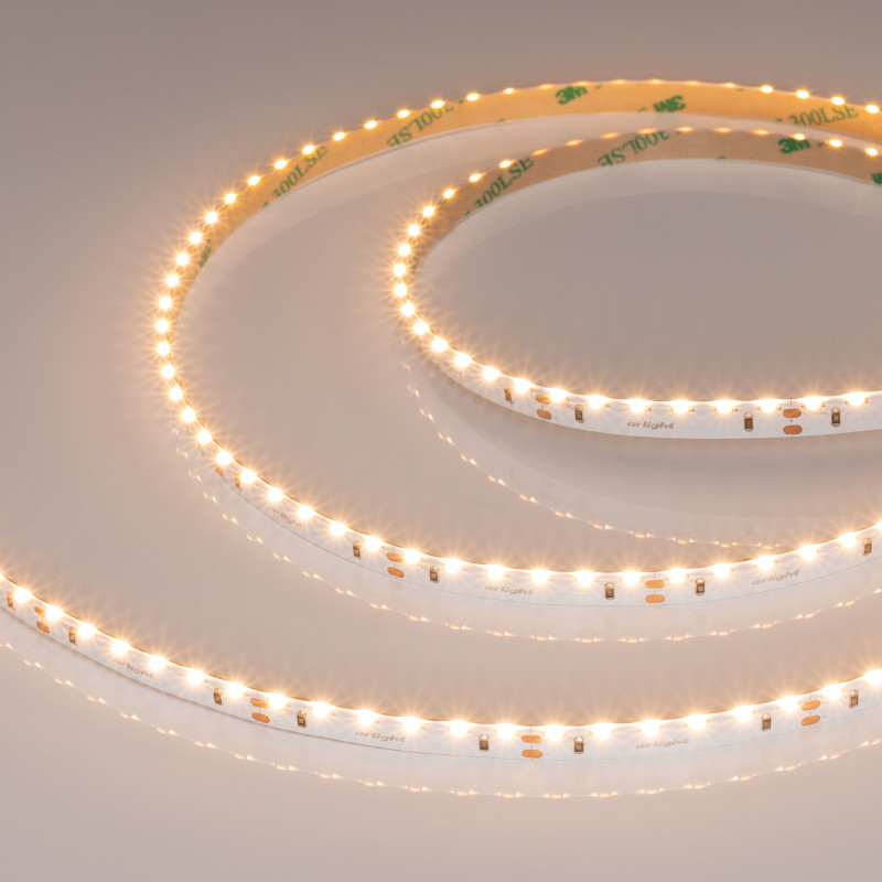 Лента RS-S120-8mm 24V Warm2700 (9.6 W/m, IP20, 3014, 5m) (Arlight, боковое свечение) 039430. Цена указана за 5 метров. Продается кратно 5 метрам.