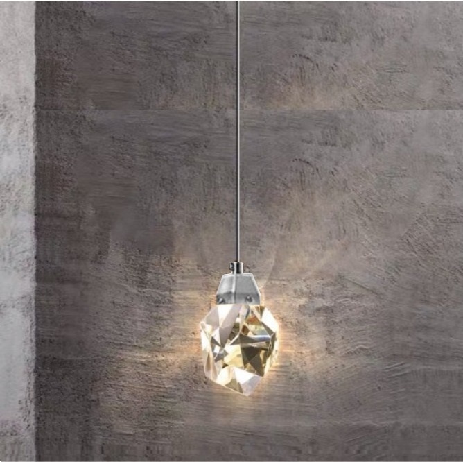 Светильник подвесной ElegantLight DZN-8357 ХРОМ D100/H1500/1/LED/5W/4500K FACETED-STONE 23-05