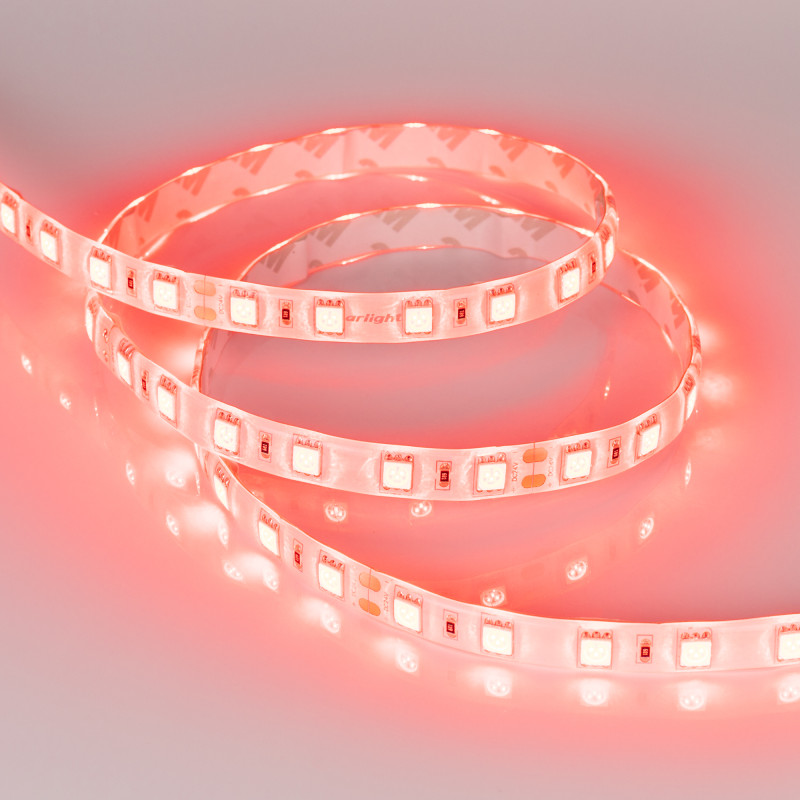 Лента RTW 2-5000SE 24V Red 2x (5060, 300 LED, LUX) (Arlight, 14.4 Вт/м, IP65) 015597. Цена указана за 5 метров. Продается кратно 5 метрам.