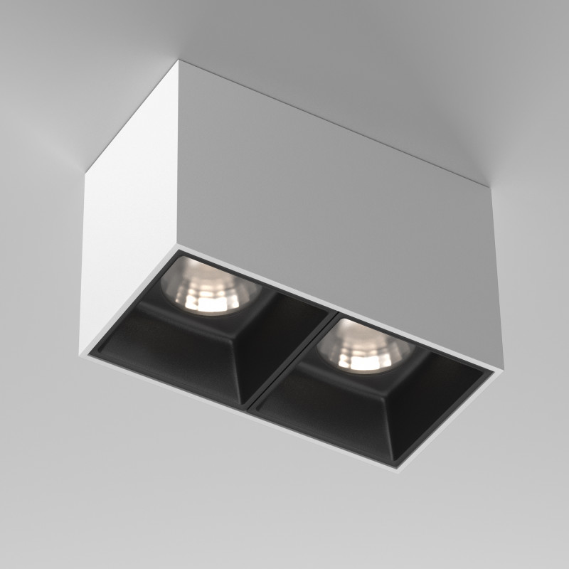 Потолочный светильник 14,5*7,5*9,5 см, LED*24W, 4000 К, Alfa LED C065CL-02-L12W4K-W Maytoni Ceiling & Wall, Бело-черный