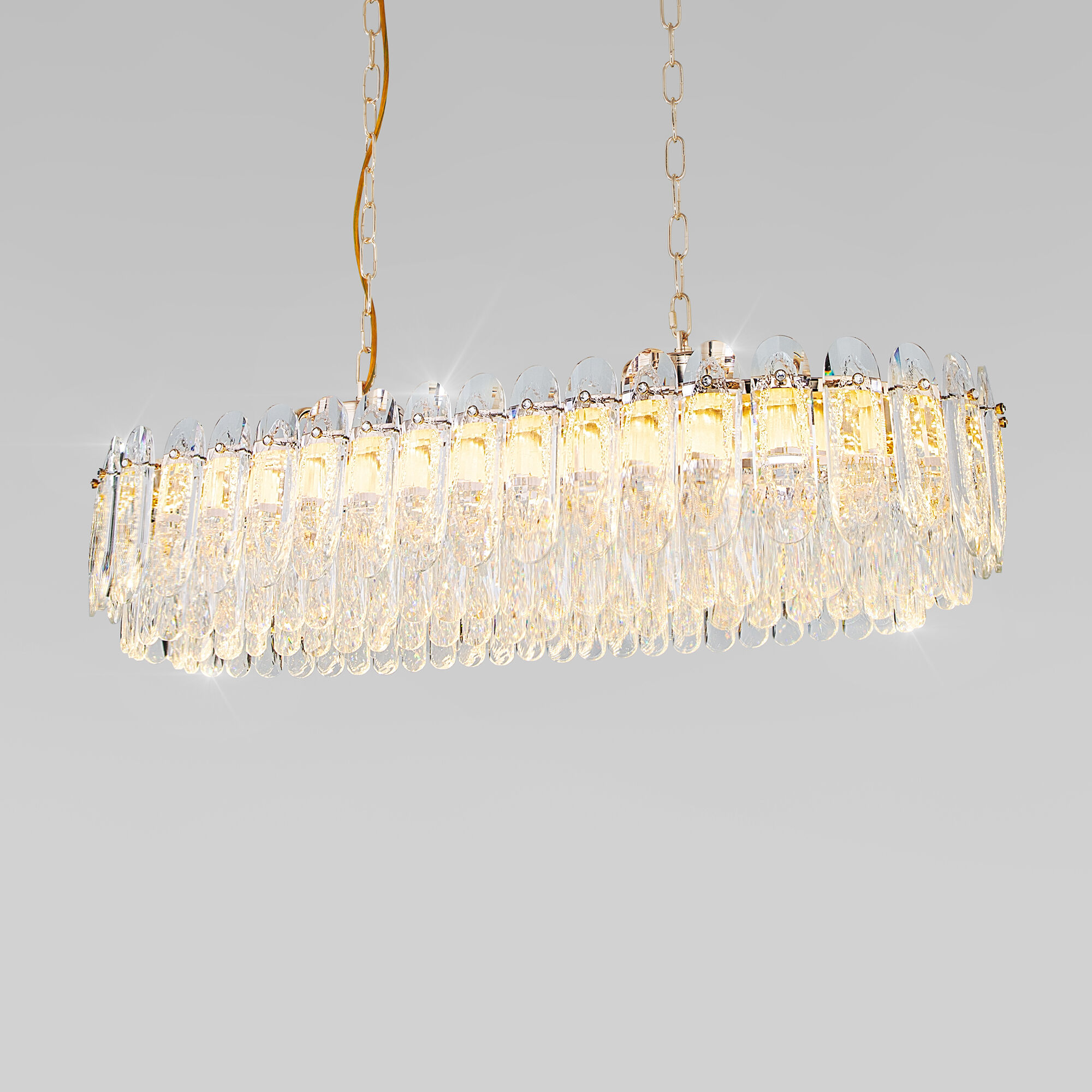 Подвесной светильник с хрусталем 90*36* см, *LED, 43W, 3000;4000;6000 Bogate's Chaleur 423/1, золото