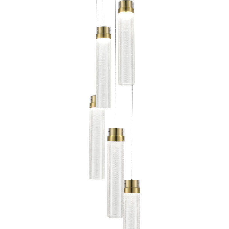 Светильник подвесной CHAMPAGNE 5*LED*12W 4000K ST LUCE SL6236.303.05 латунь