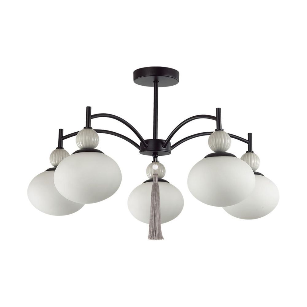 Люстра потолочная *69,5*43-43 см, 5*E14*40W, Lumion Gloriya LUM8273/5C, черный; серый