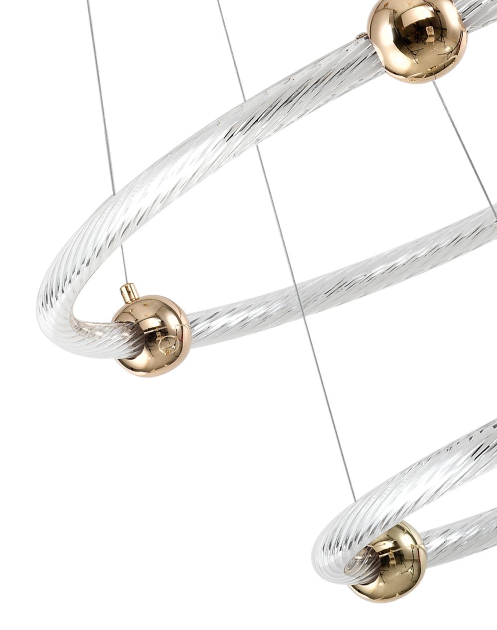 Светильник подвесной 80/60/40 см, LED 94W 4000K золото Zortes Auralia ZRS.57790.94