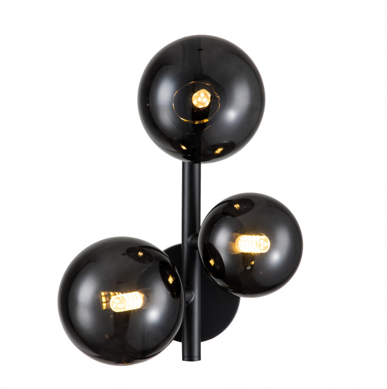 Настенный светильник 185*230*320 мм, 3*G9 чёрный Indigo Molecola V000198, 11018/3W Black