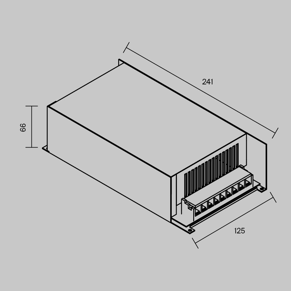 Блок питания PSL002 24V 600W IP 20 821021, 24*13*7 см, Maytoni Led Strip 821021, Серебро