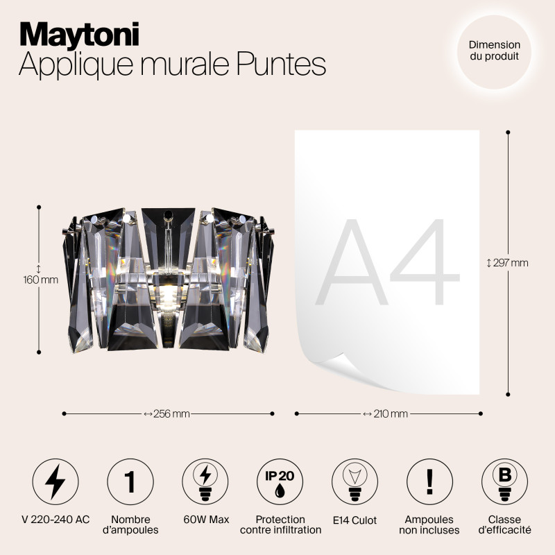 Настенный светильник Maytoni Puntes MOD043WL-01CH, хром