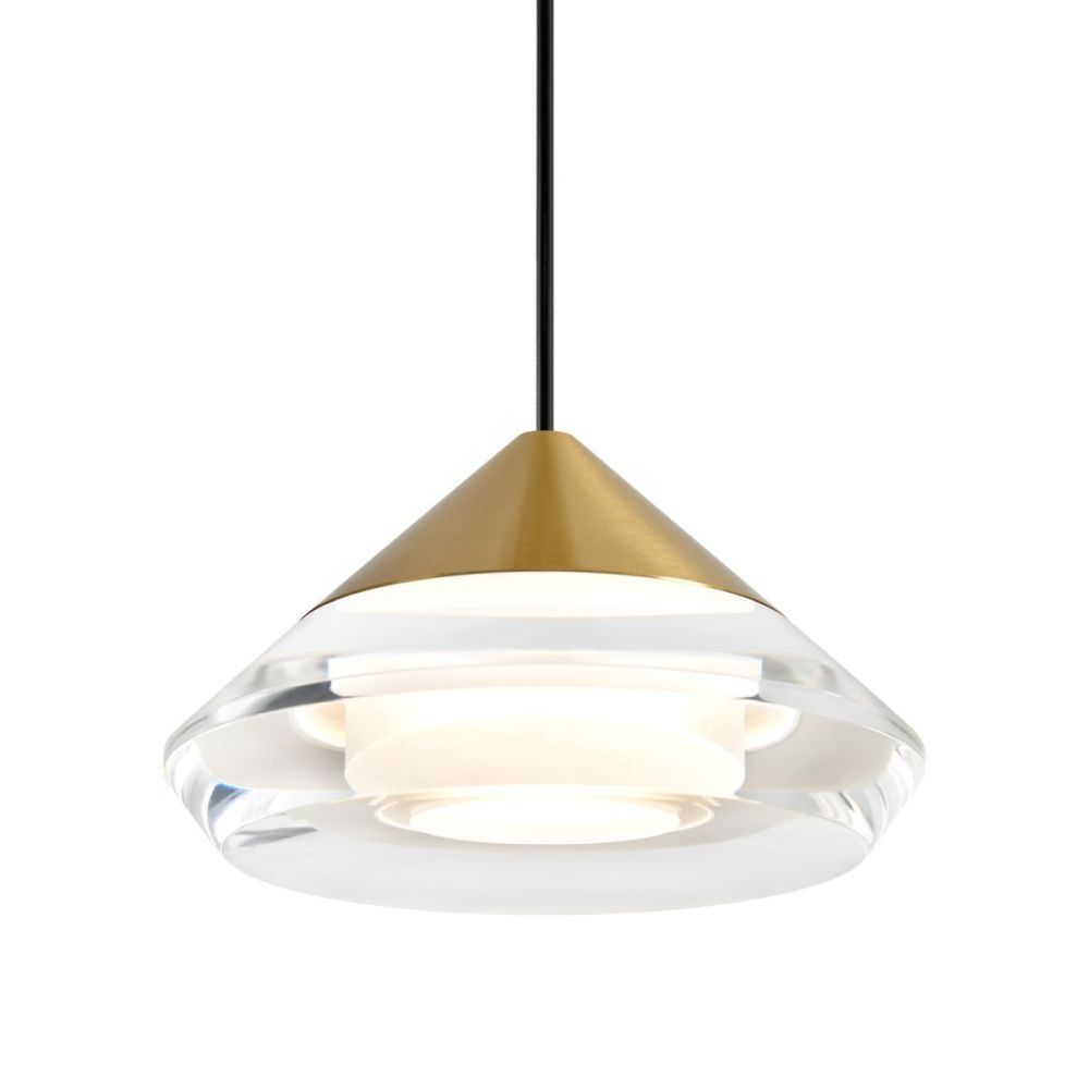 Подвесной светильник 11 см, 5W, 3000K, Freya Cave FR5631PL-L5BS, латунь