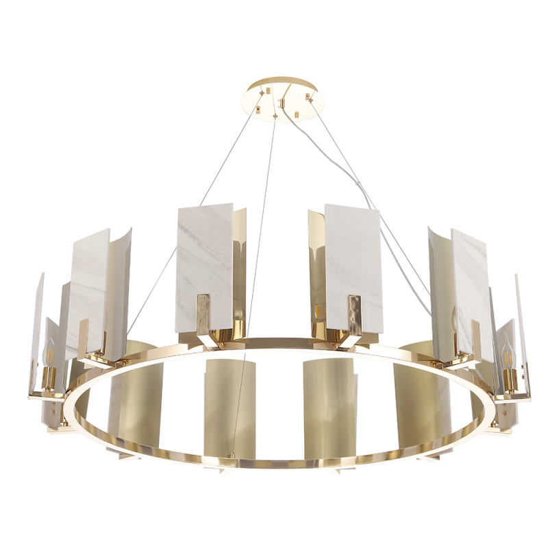 Светильник 118 см, Crystal Lux DELUXE SP12, золото-мрамор