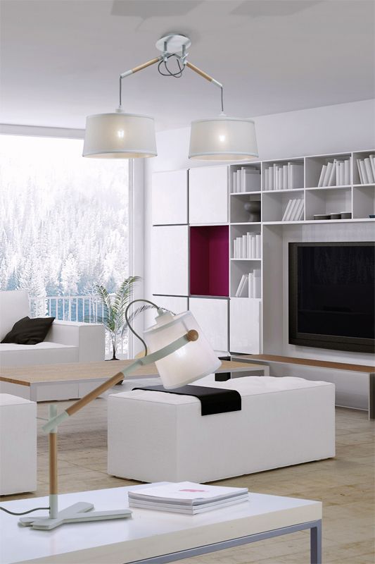 Светильник подвесной 85.4 х 33 х 44-130 см Mantra Nordicia 4930 Белый/Дерево