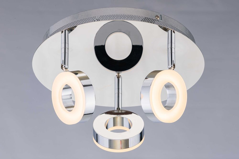 Люстра Ø300 x H175, мм, 18W, CHROME (Хром) Rilon 9893A/3 CHROME