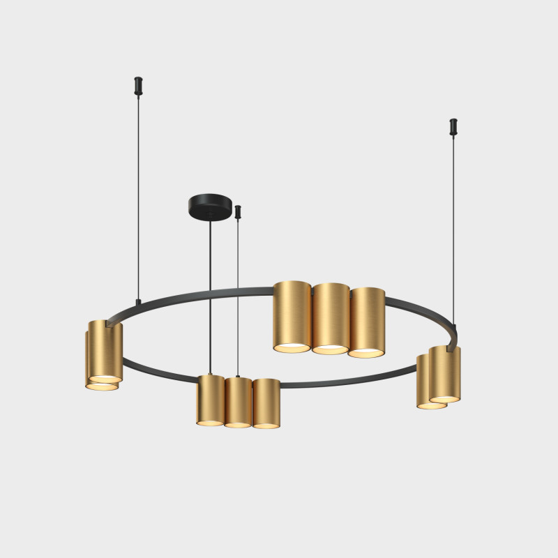 Подвесной светильник 60*208,9 см, 10*GU10, 150W, Denkirs Orbit DK4065-BK+SG черный