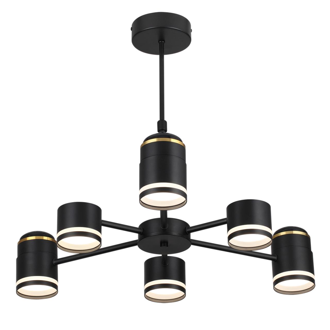 Люстра потолочная 56*59*31/51 см, 6*GX53*10W+3*LED*5W 2700K Lumion Virsava 8234/6C черный