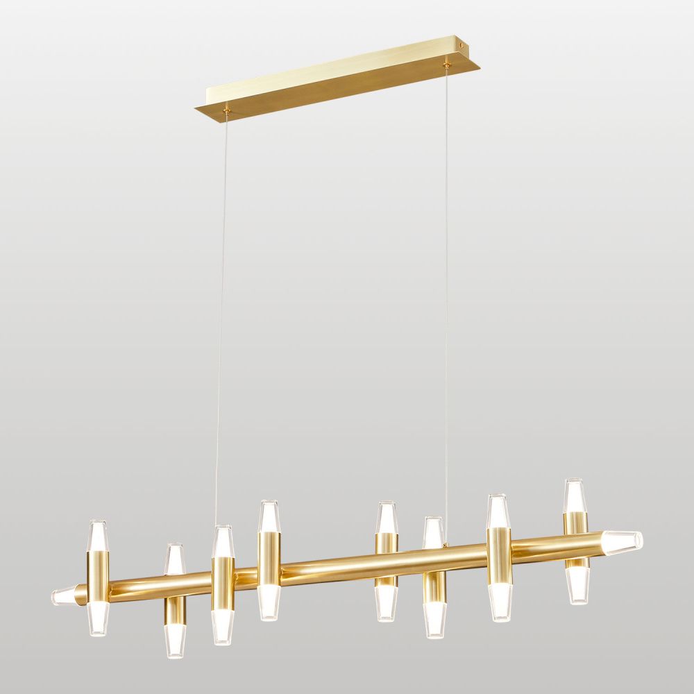 Линейно-подвесной светильник *100*45-120 см, 18*led*2W, 4000K, Lussole Hopkins LSP-7406, матовое золото