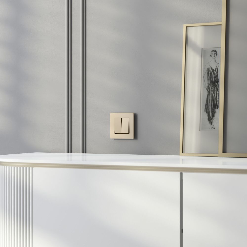 W0012911 Рамка на 1 пост Slab, шампань софт Werkel, 4690389218385