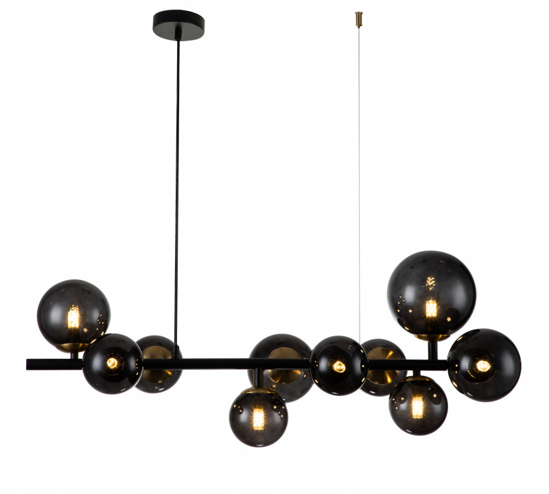 Подвесной светильник 800*290*315/1200 мм, 10*G9 чёрный Indigo Molecola V000196, 11018/10P Black