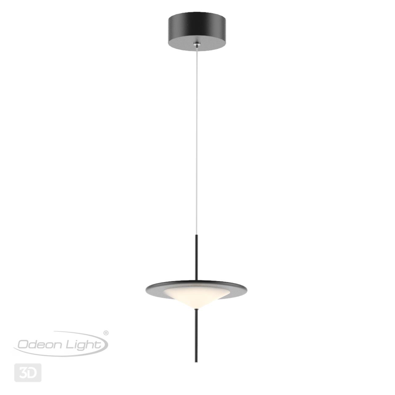 Светодиодный светильник 18 см, 10W, 3000K, Odeon Light Steka 5012/10L, черный