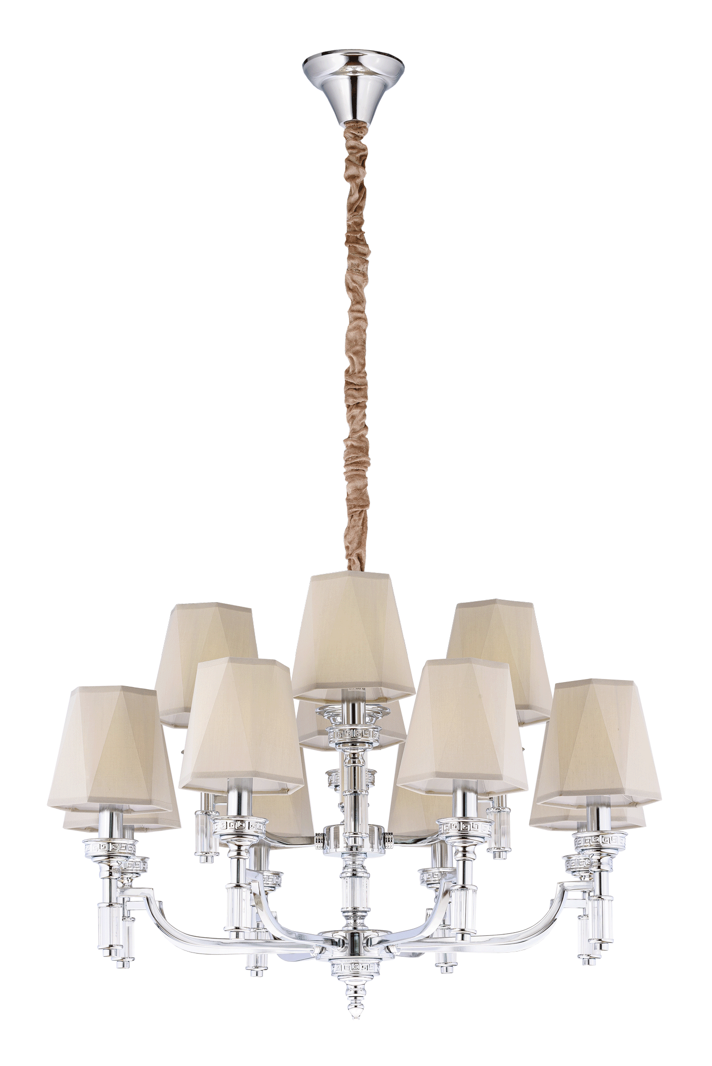 Люстра 820*560-1600, 12*E14, 40W NewRgy Модерн 8679/8+4CR CHROME, Хром