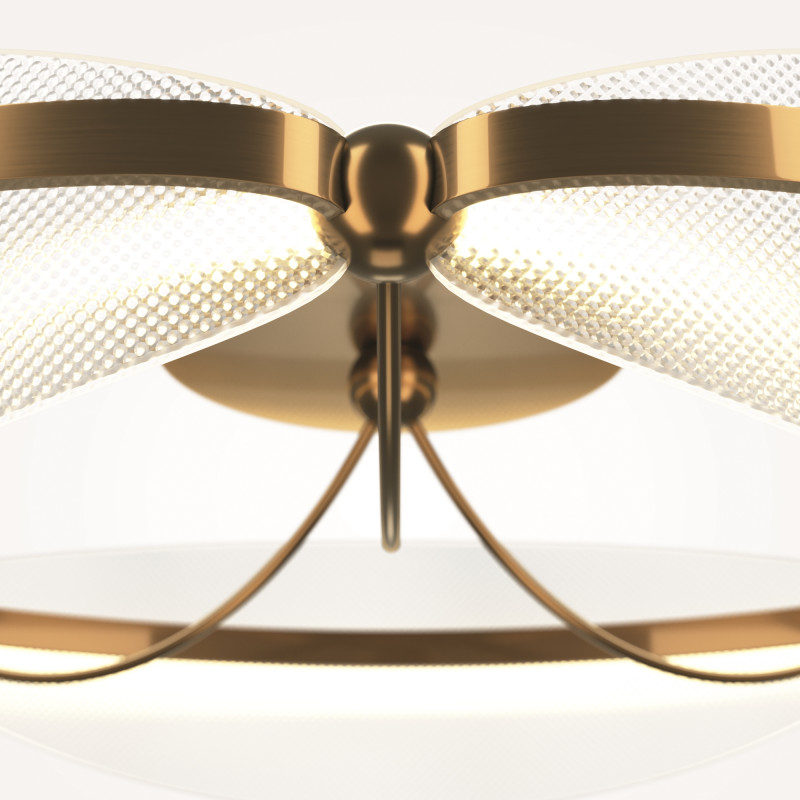 Накладная люстра 60*60*19 см, LED, 45W, 3000К, Maytoni Breeze MOD281CL-L45BS3K латунный