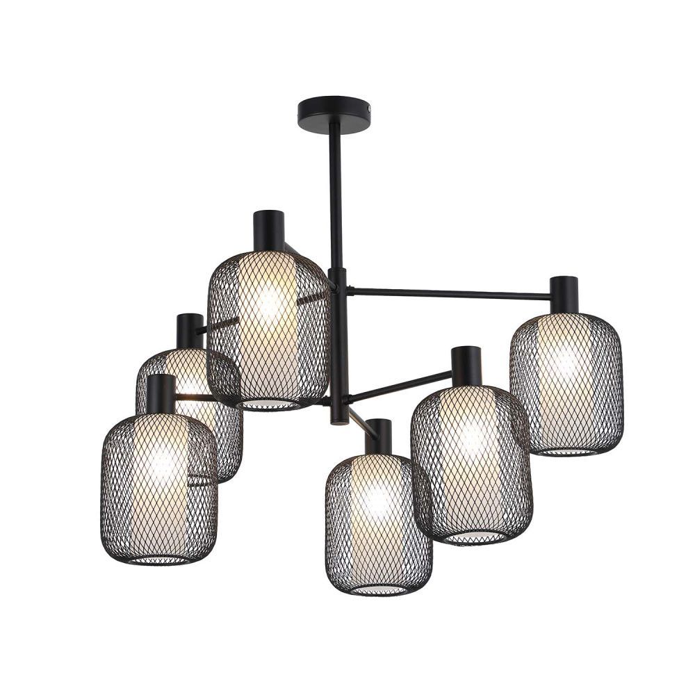 Потолочная люстра 78,5*60 см, 6*E14, 60W, F-Promo Tokri 4602-6C, черный матовый