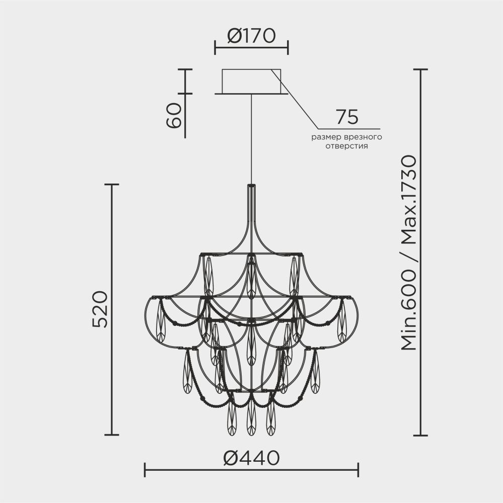 Подвесная люстра MODELUX premium ML.5601.400P СН