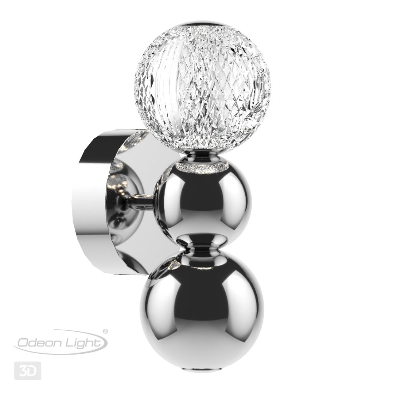 Светодиодный светильник 29 см, 4W, 4000K, Odeon Light CRYSTAL 5007/4WL, хром