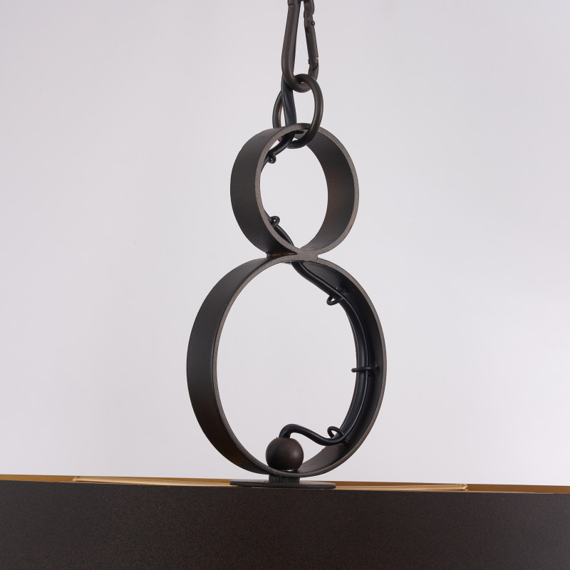 Подвесная люстра Favourite Ferrous 4007-2P, L400*W160*H545/1545, каркас двух цветов - коричневого цвета с внешней стороны и цвета золота с внутренней, декоративные элементы в виде колец