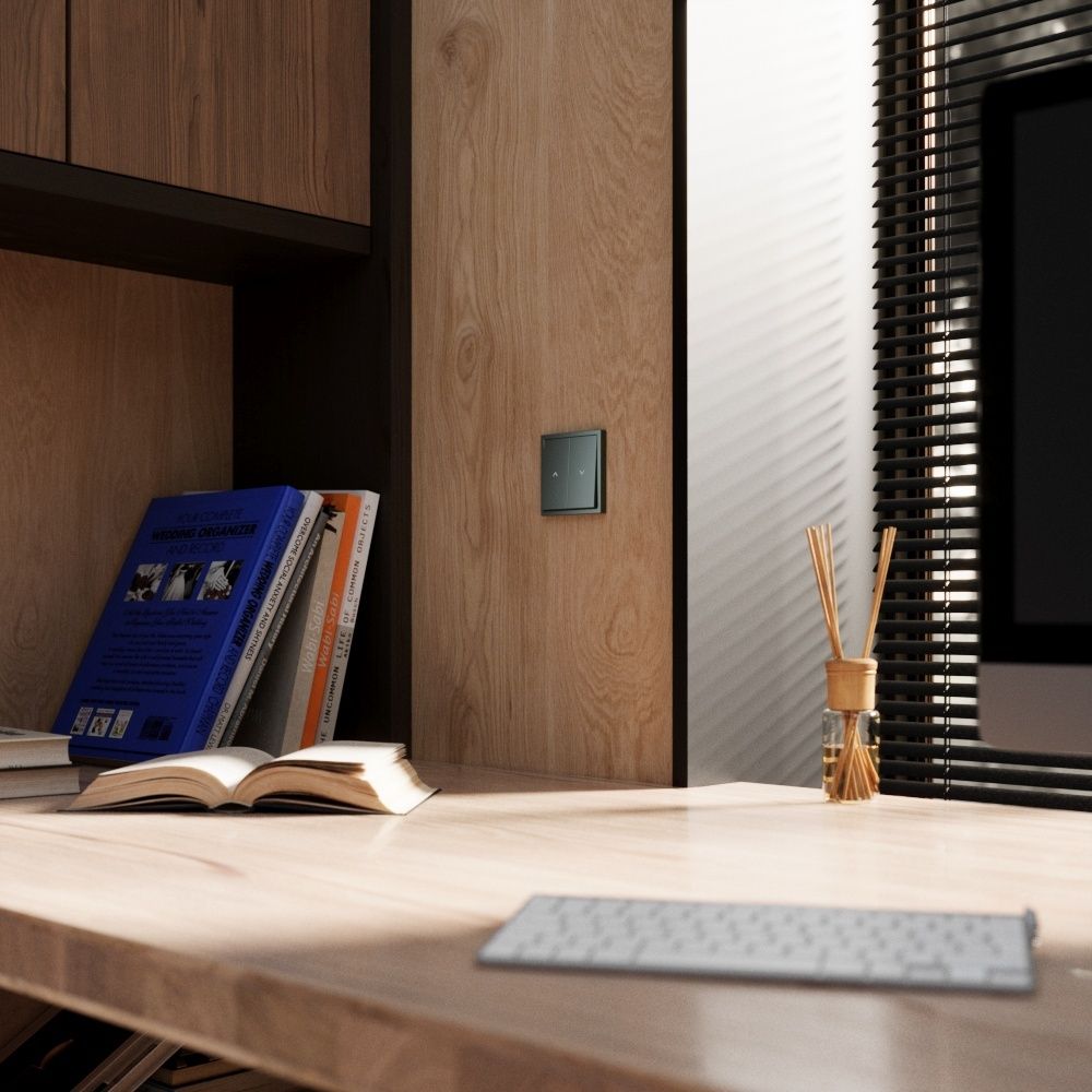 Выключатель встраиваемый для жалюзи 10А, титан Voltum S70 VLS020706, Пластик Soft touch