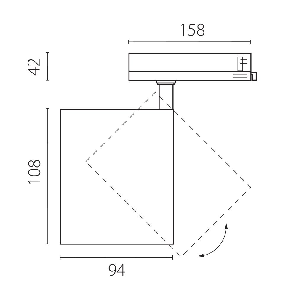 Светильник Quattro с адаптером *9,4*10,8 см, *35W, 3000K, Lightstar Alta Base A5436QT36G, Белый