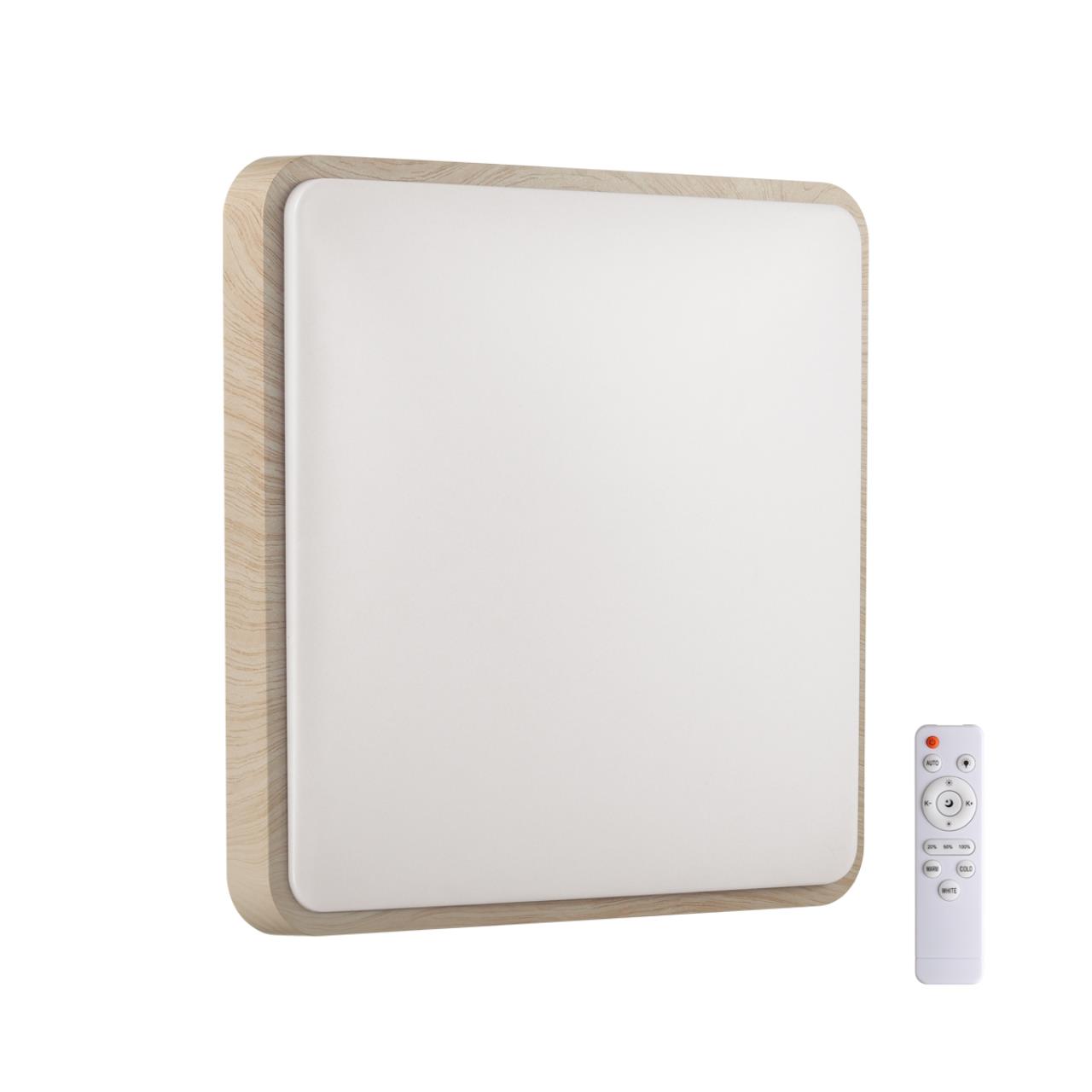 Cветильник 48*6 см, LED 72W, 3000-4200-6300 К, IP43, белый/бежевый под дерево, пластик Sonex Merto, 7608/EL