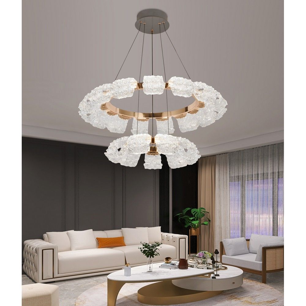 Подвесная люстра 80 см, 280W, 3000-4000K, Aployt Irena APL.096.03.280, золото