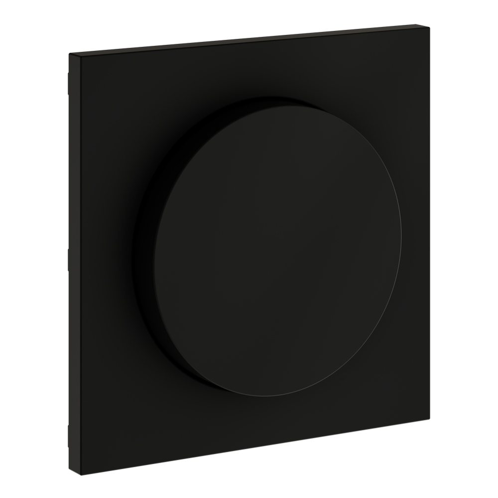 Накладка для светорегулятора поворотно-нажимного, черный матовый Voltum S70 VLS002008, Пластик Soft touch