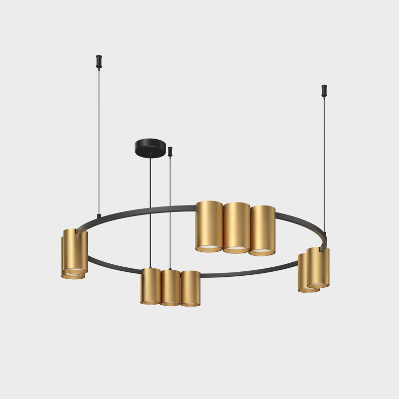 Подвесной светильник 60*208,9 см, 10*GU10, 150W, Denkirs Orbit DK4065-BK+SG черный