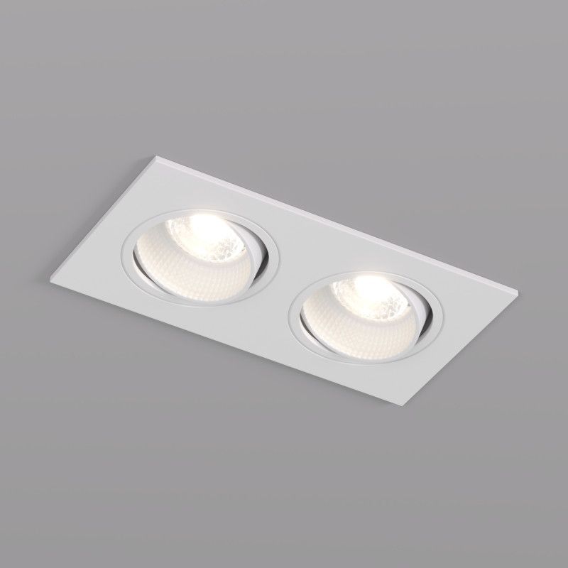 Светильник встраиваемый 17,3*9,3*3,4 см, вр 16*8 см, 2*GU5.3*10W, Denkirs Rodvig DK3072-WH, белый