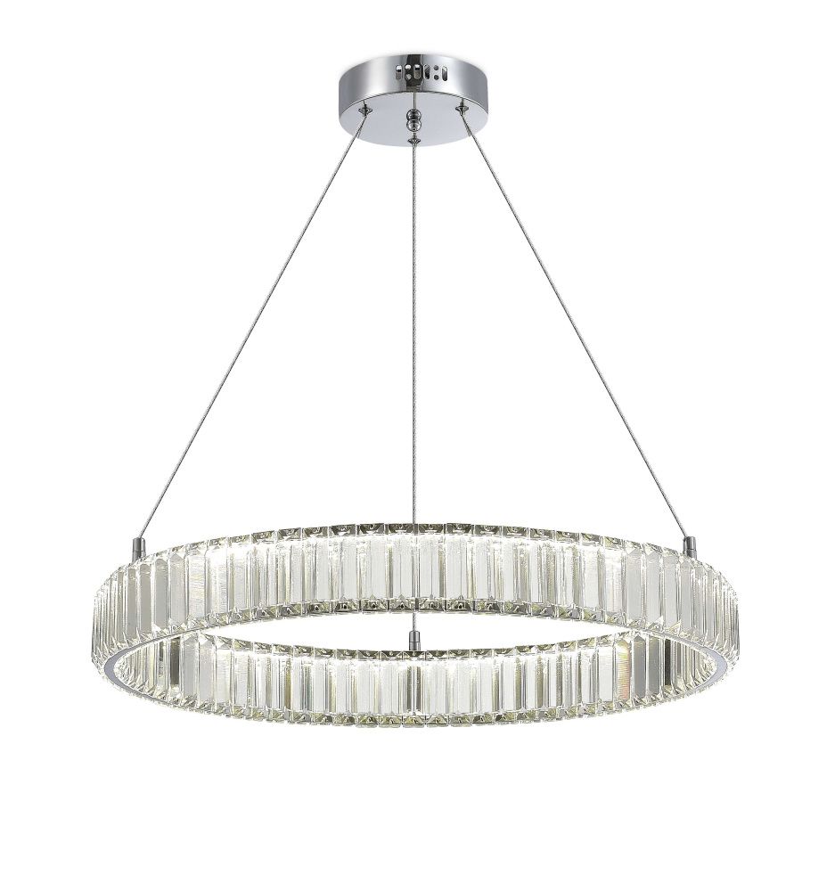 Люстра Ø600 x H1200 мм, LED 30W 4000K NewRgy CHROME (Хром) D2107-DW-60 CHROME