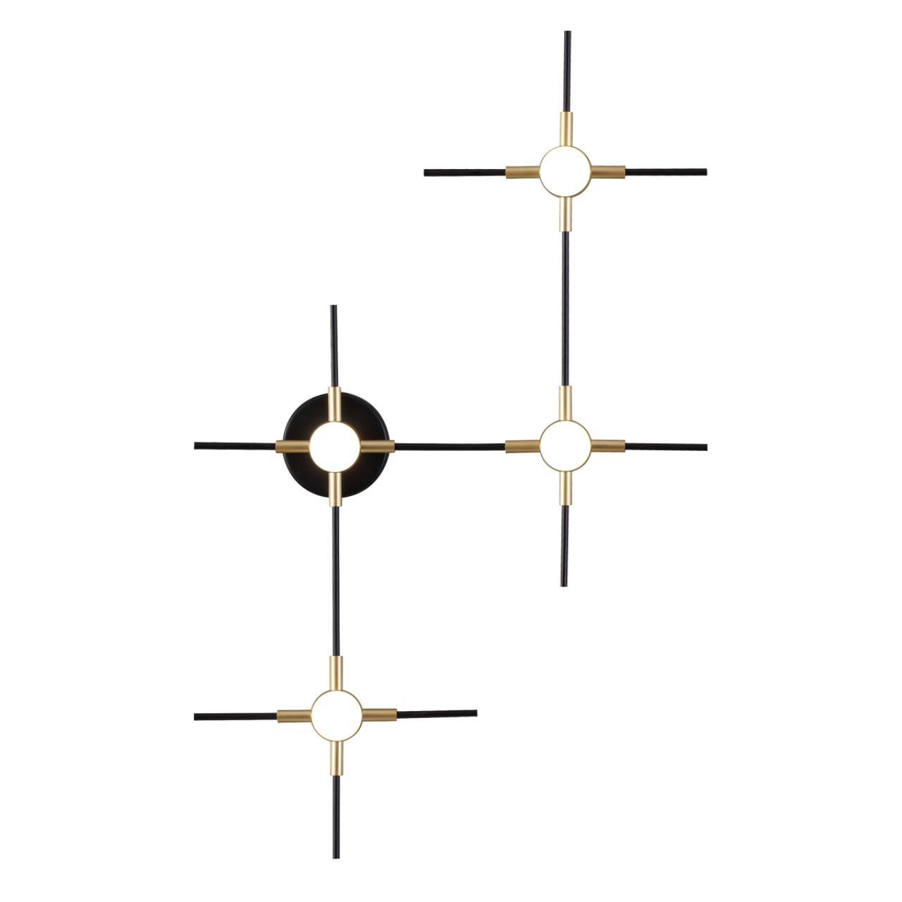 Бра 39*60 см, 14W, 4000K Odeon Light Costella 3906/14WL, черный-золото